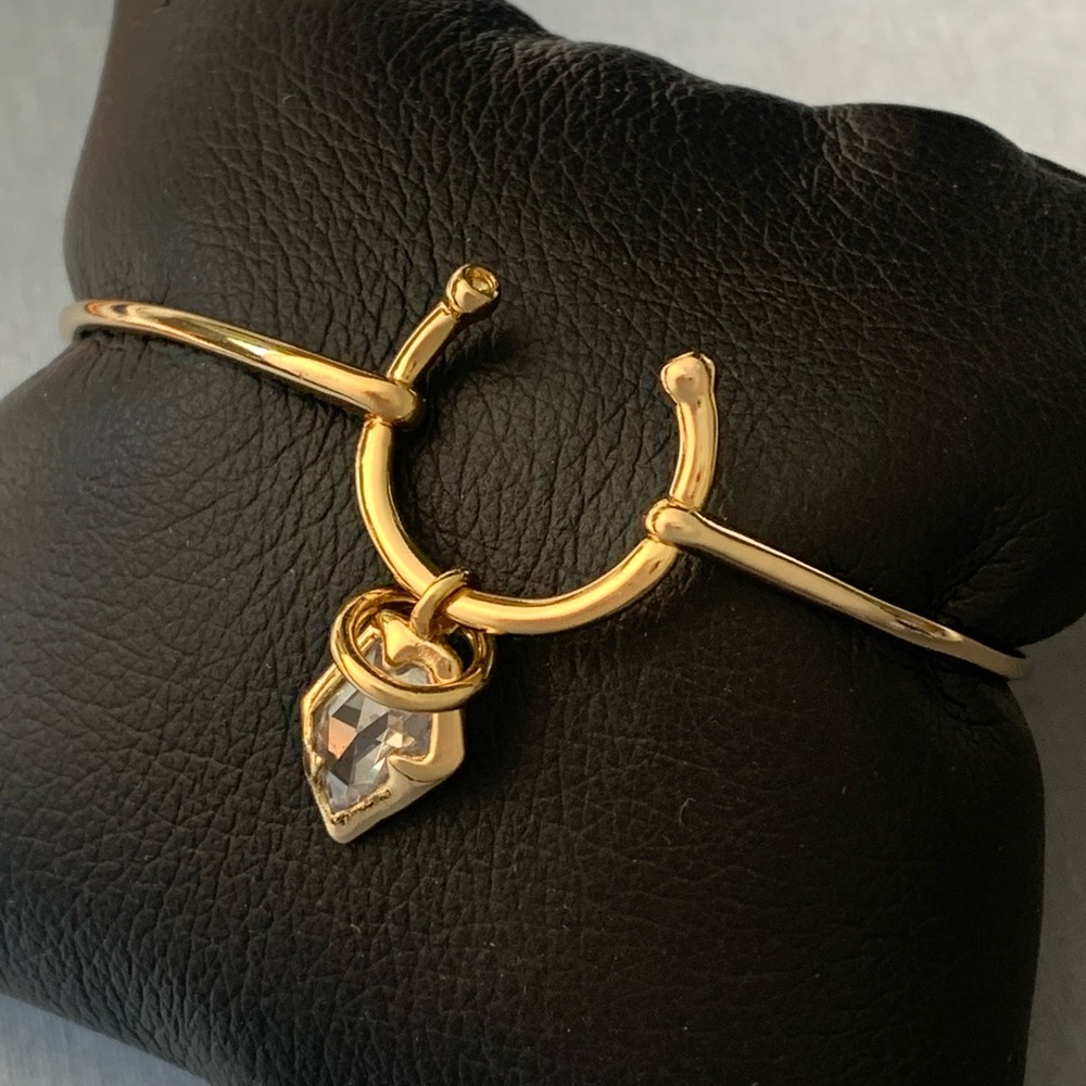 ALEXIS BITTAR • NEW Miss Havisham Horseshoe Celestial Pear Gold CZ Bracelet - Picture 3 of 9